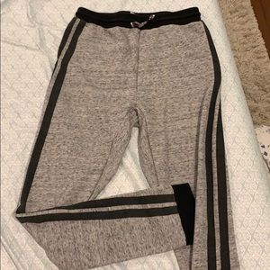 Grey with black sweatpants